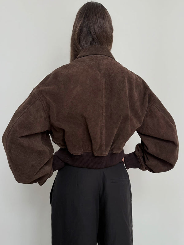 BONNIE SUEDE BOMBER - BROWN