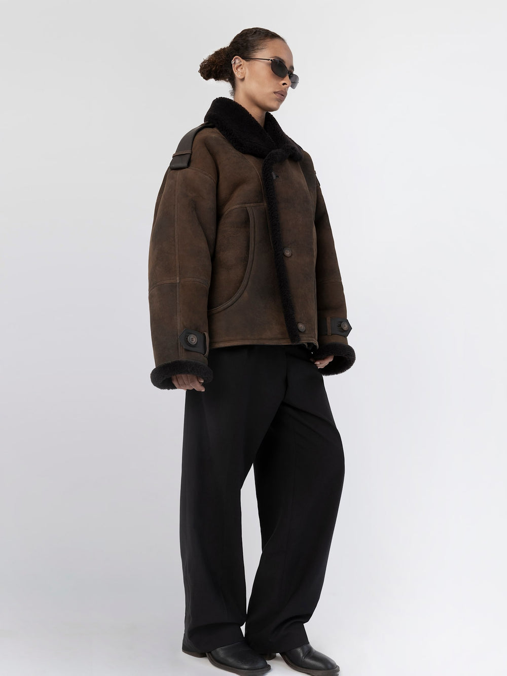 ZOE JACKET - BROWN/BLACK