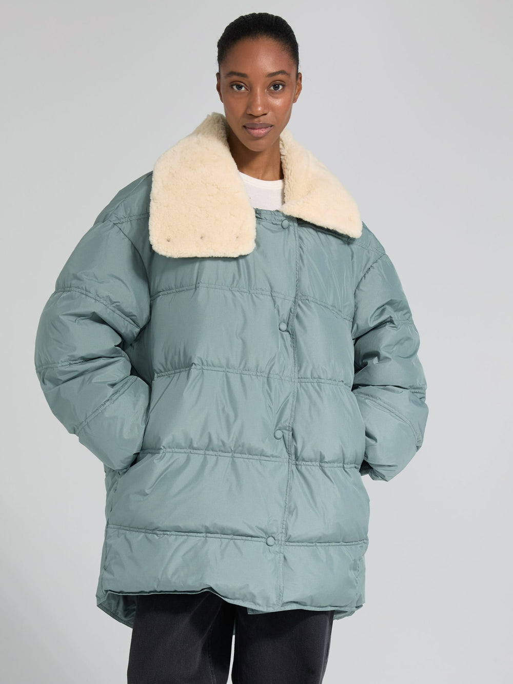 DANNY DOWN COAT - GREY/GREEN