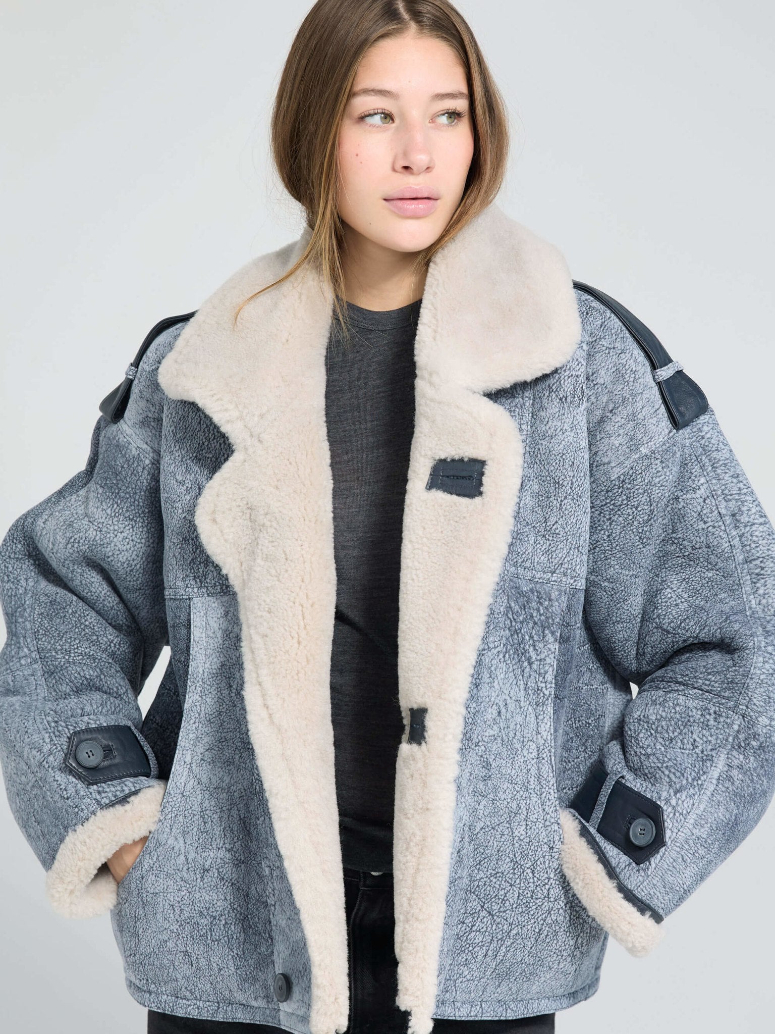 ジャケット・アウター andmary Zoey stand neck jacket gray ジャケット・アウター andmary Zoey stand neck jacket ジャケット