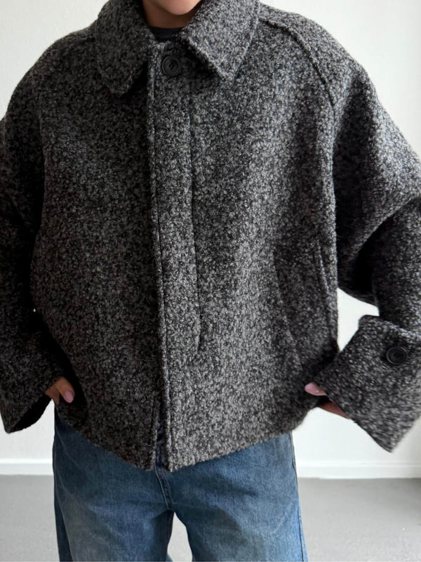 GIA BOUCLE JACKET - BLACK GREY