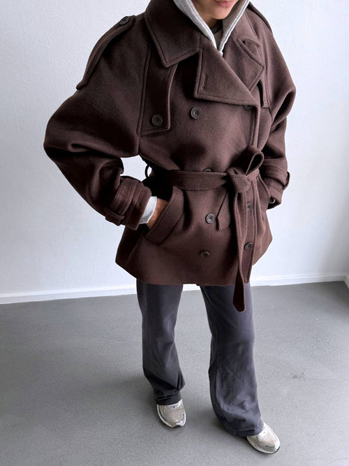 BEA WOOL JACKET - BROWN