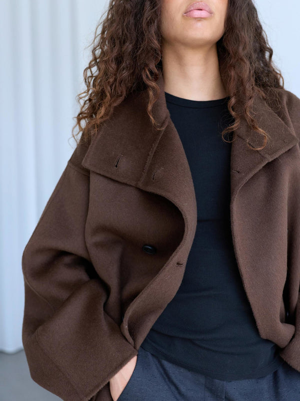 SOLAN WOOL COAT - BROWN