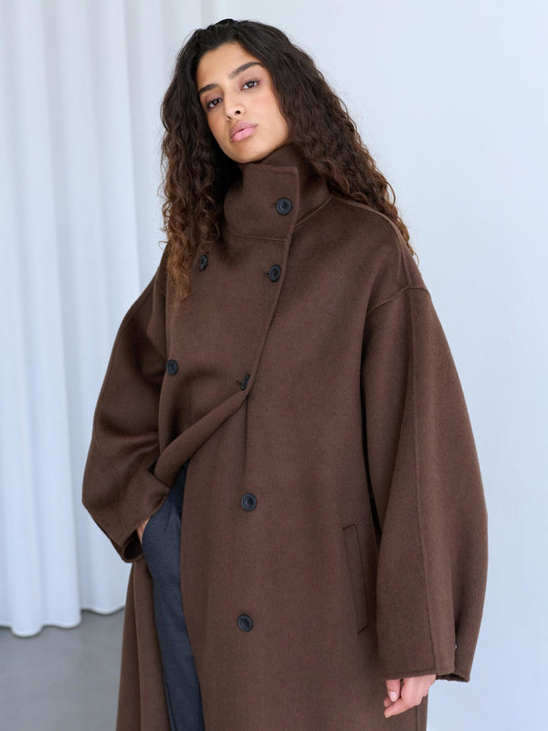 SOLAN WOOL COAT - BROWN