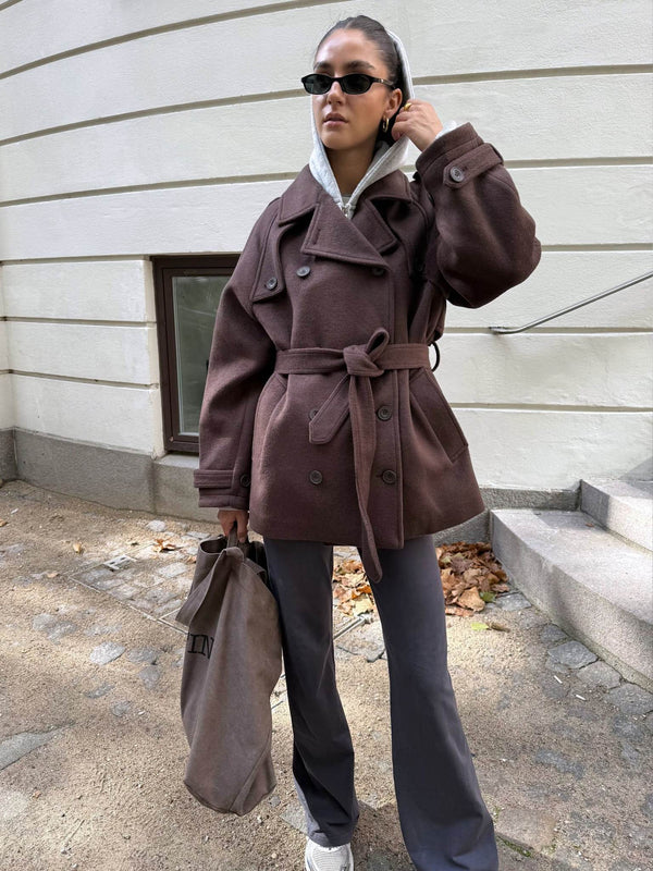 BEA WOOL JACKET - BROWN