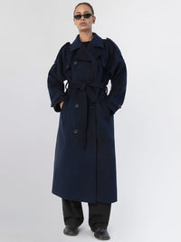 BEA WOOL COAT - NAVY