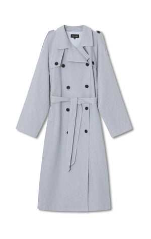 KIRA LINEN COAT - LIGHT BLUE