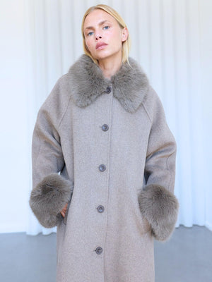 SAKO COAT - DARK BEIGE