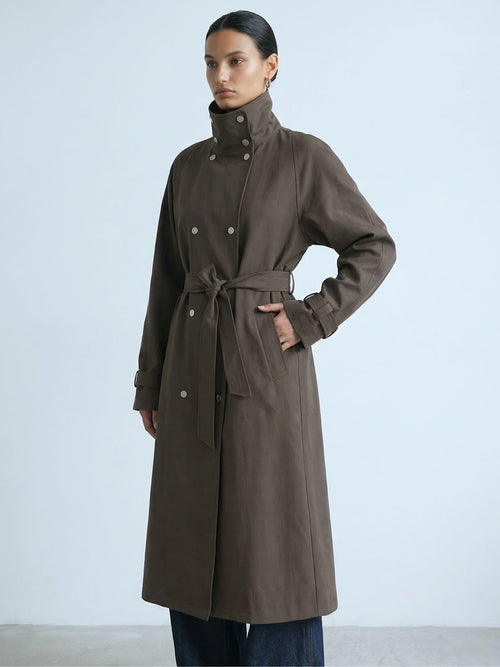 SKYLER CANVAS COAT - BROWN