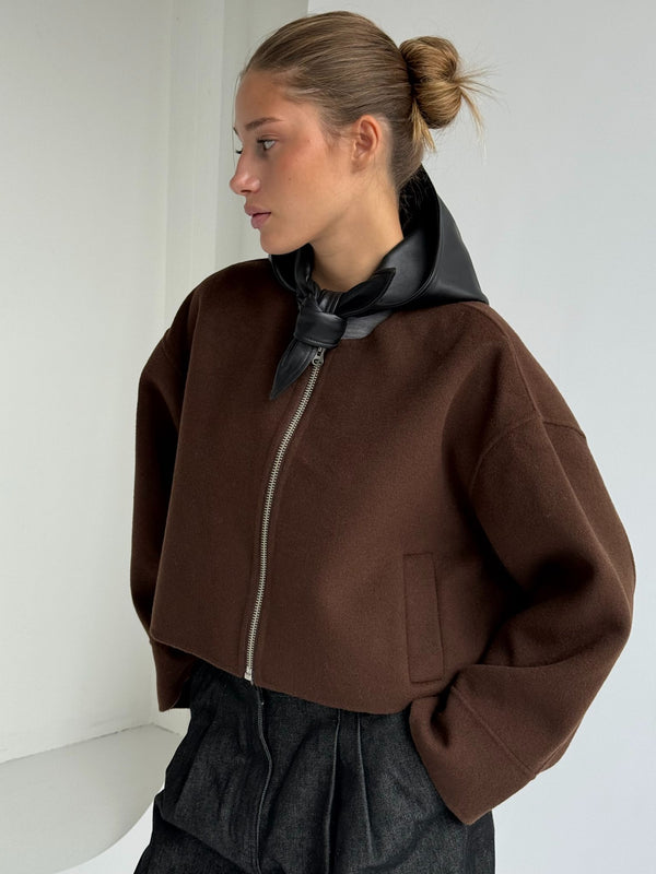 KARLA WOOL JACKET BROWN