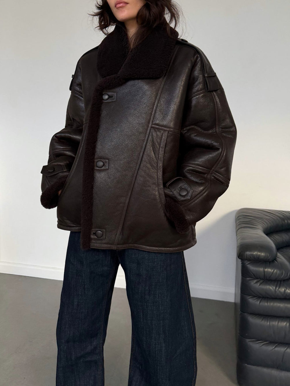 ZOE JACKET - BROWN LEATHER