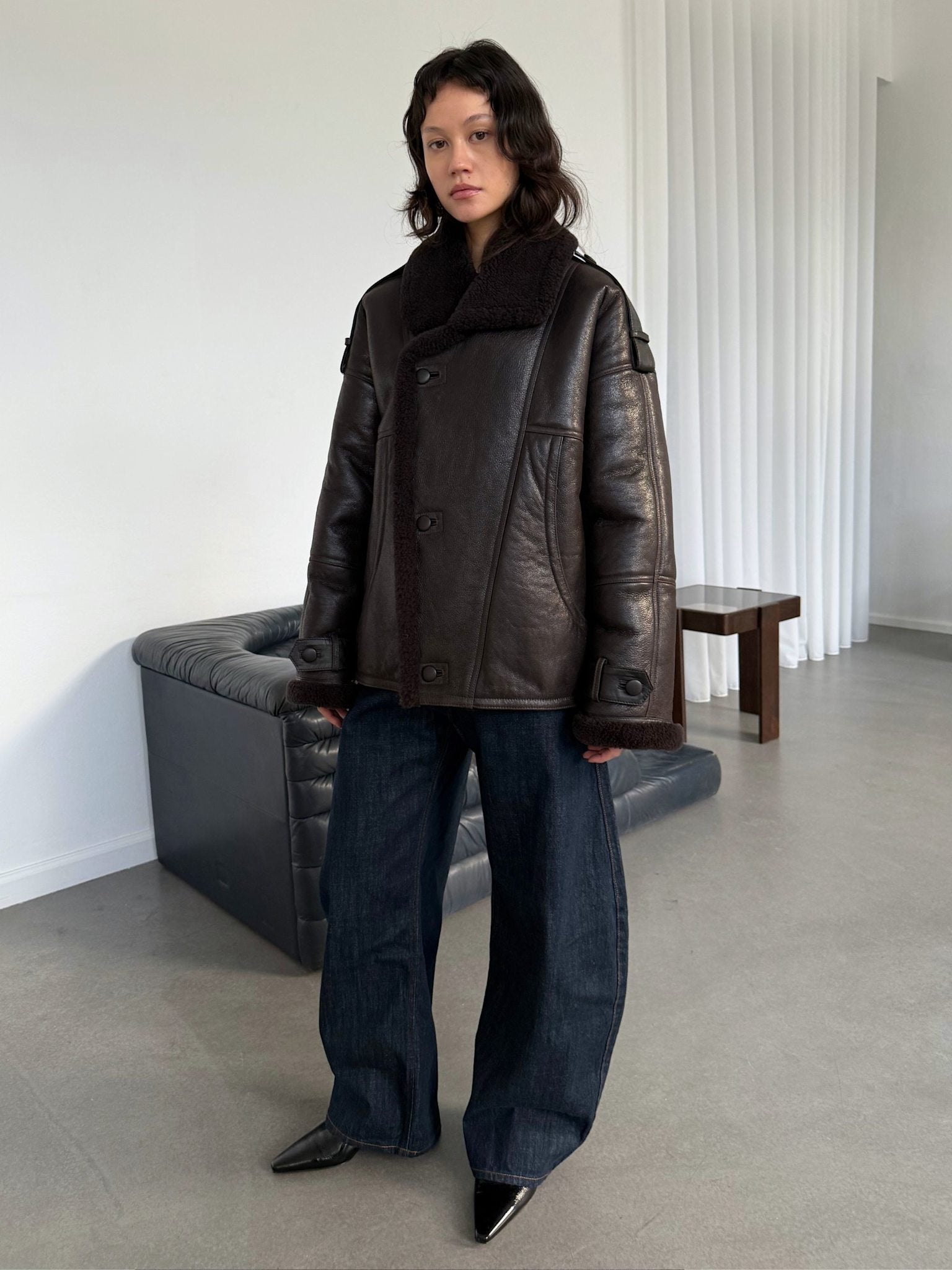 ジャケット・アウター ZOE Liquid V Jacket ZOE JACKET - BROWN LEATHER