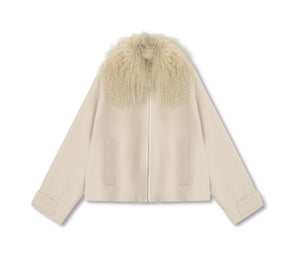 NICO JACKET MONGOLIAN FUR - CREME