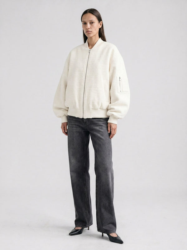 KIAN TWEED BOMBER - CREME