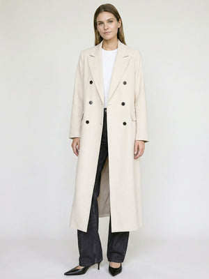HARVEY LINEN COAT - CREME