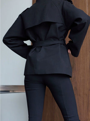 HEATHER TRENCH JACKET - BLACK