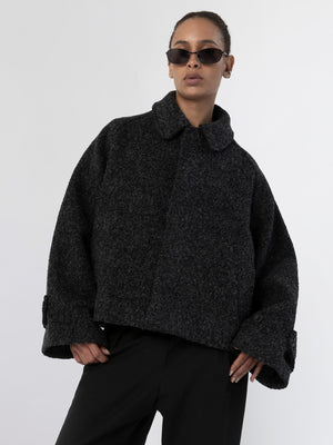 GIA BOUCLE JACKET - BLACK GREY
