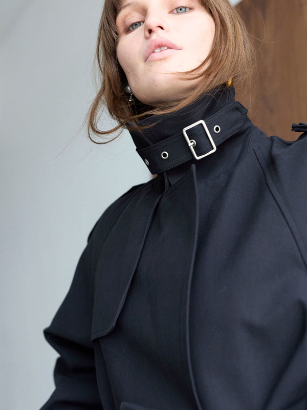 HEATHER TRENCH JACKET - BLACK