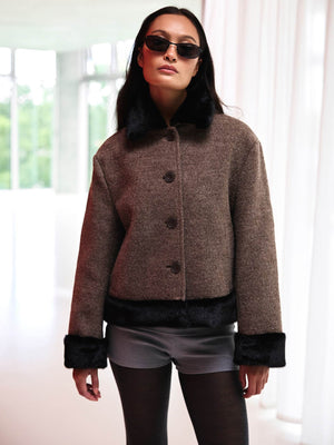 EDEN JACKET - BROWN/BLACK