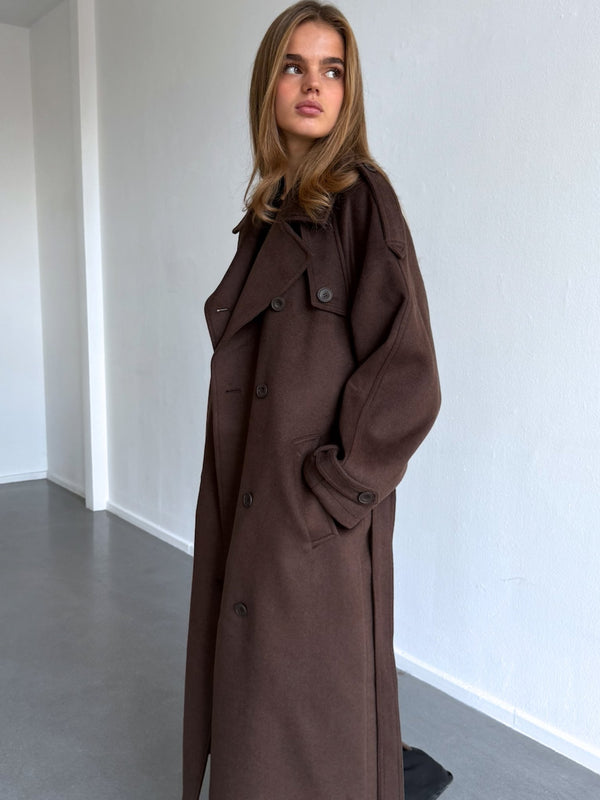 BEA WOOL COAT - BROWN