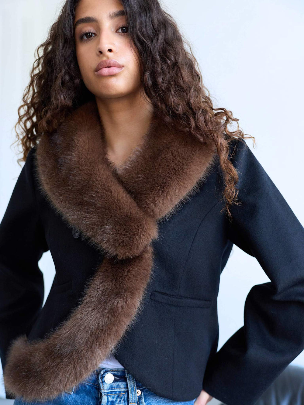 SLOANE JACKET - BLACK/BROWN