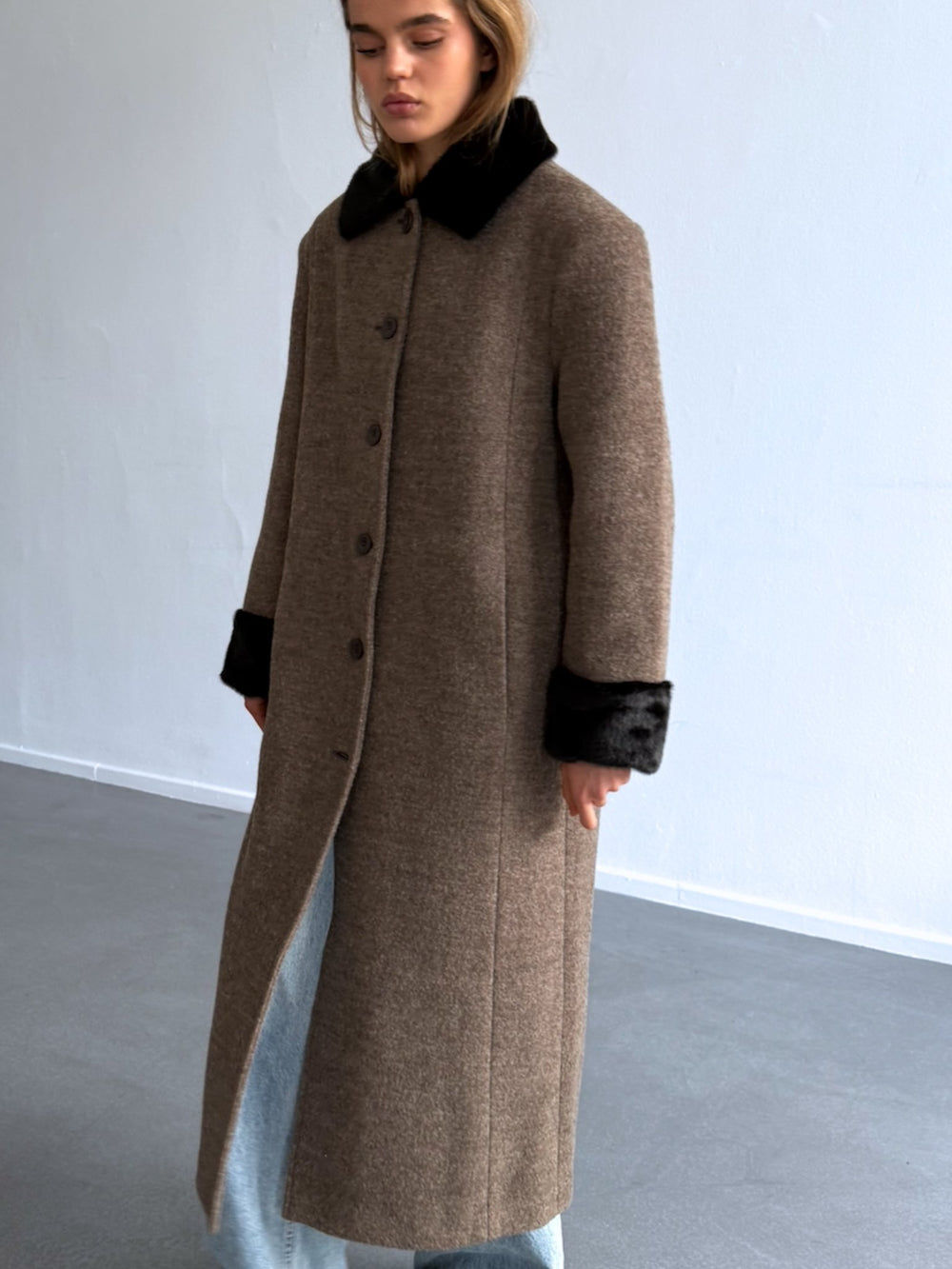 EDEN COAT - BROWN/BLACK