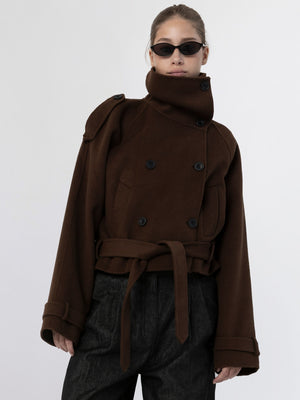 BELLO WOOL JACKET BROWN
