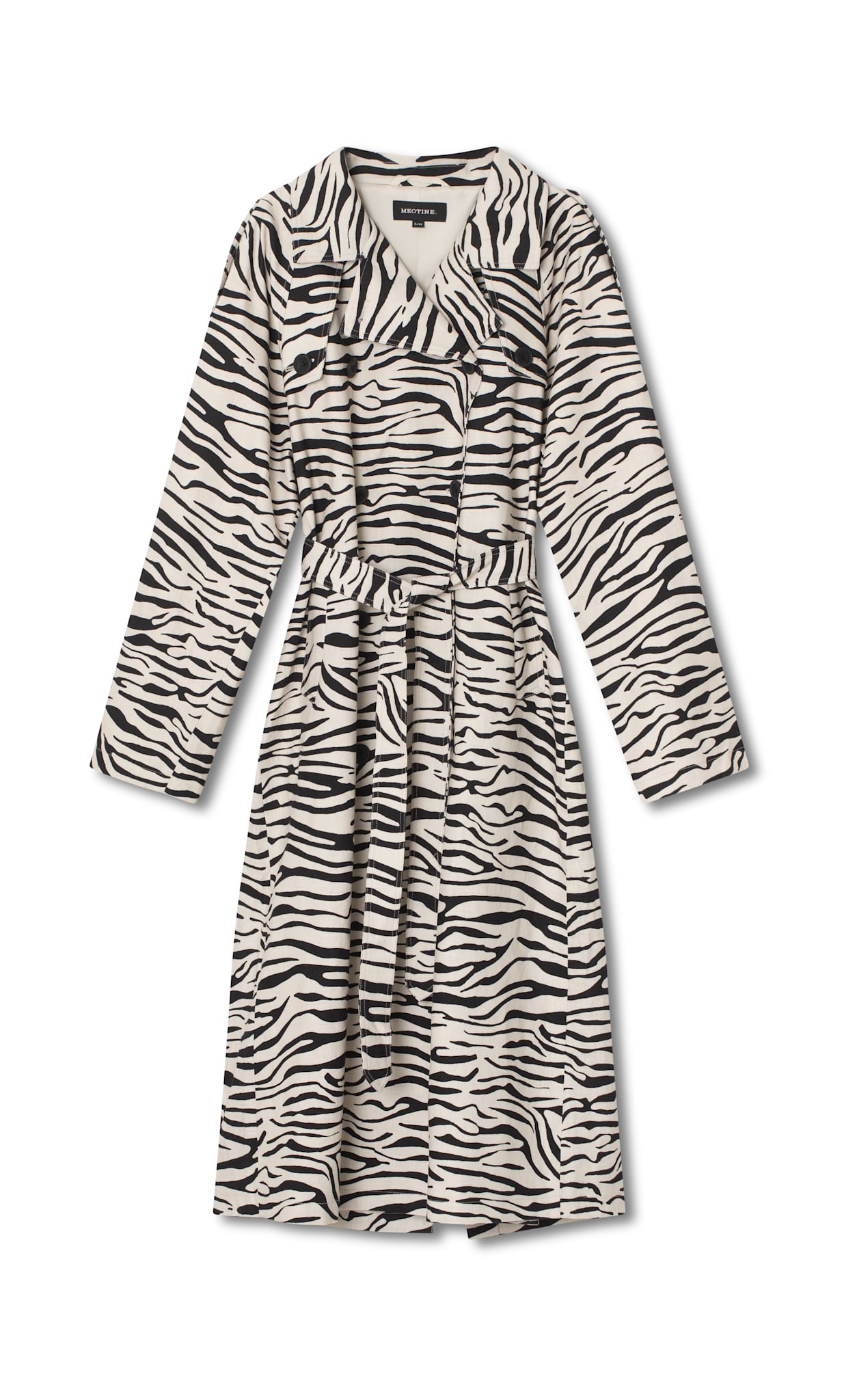 KIRA LINEN COAT - ZEBRA