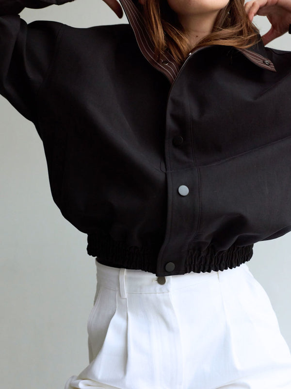 EZREN BOMBER JACKET - BLACK