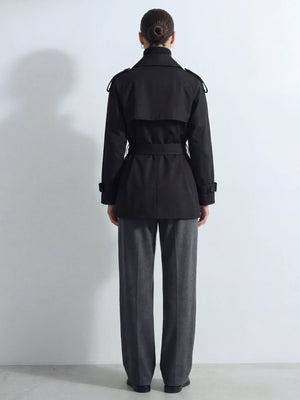 HEATHER TRENCH JACKET - BLACK