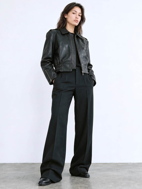 CLEO LEATHER JACKET - BLACK