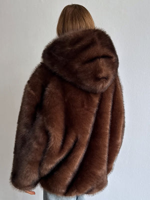 WILMA JACKET - DARK BROWN