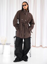 SKYLER CANVAS JACKET - BROWN