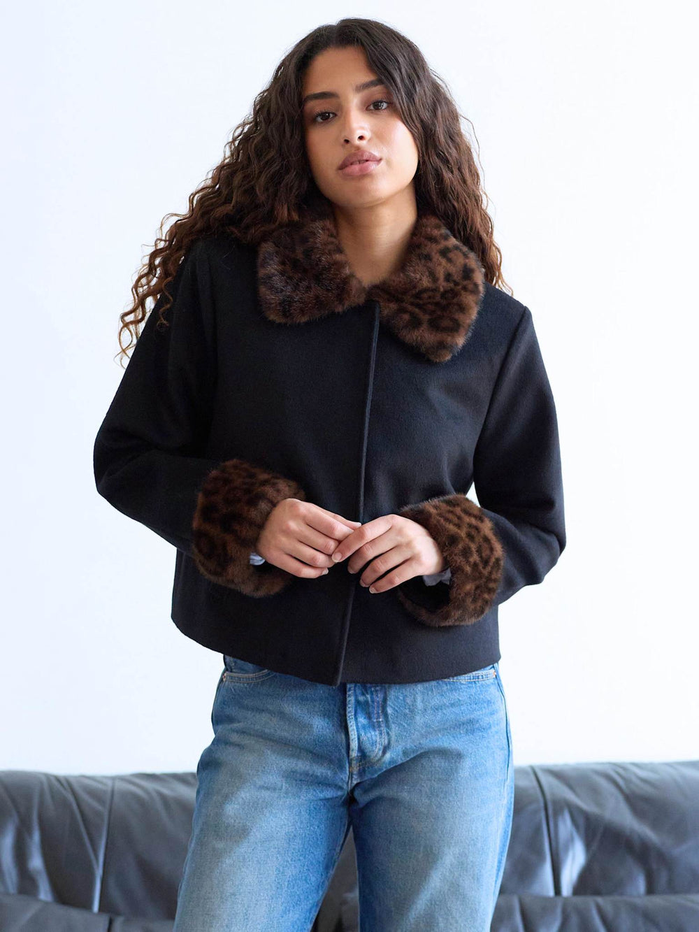 DAISY JACKET - BLACK/LEO