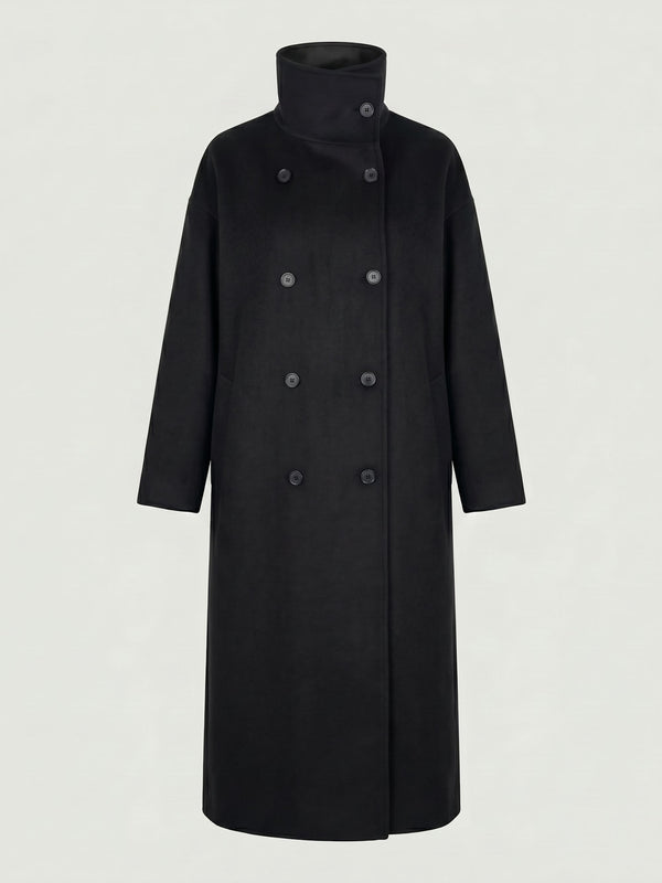 SOLAN WOOL COAT - BLACK