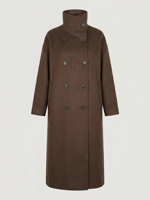 SOLAN WOOL COAT - BROWN