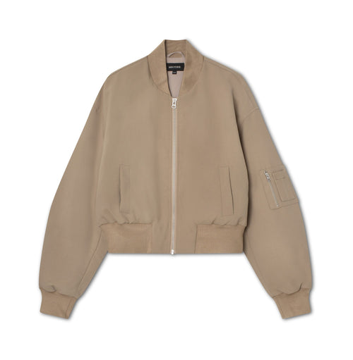 KIAN CANVAS BOMBER JACKET - BEIGE