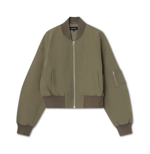 KIAN CANVAS BOMBER JACKET - ARMY