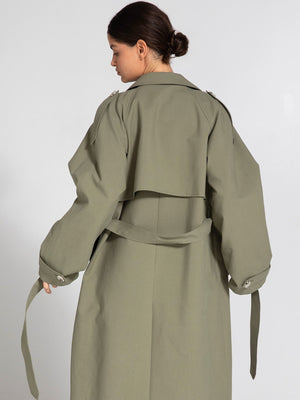 BOBBY CANVAS COAT - DUSTY GREEN