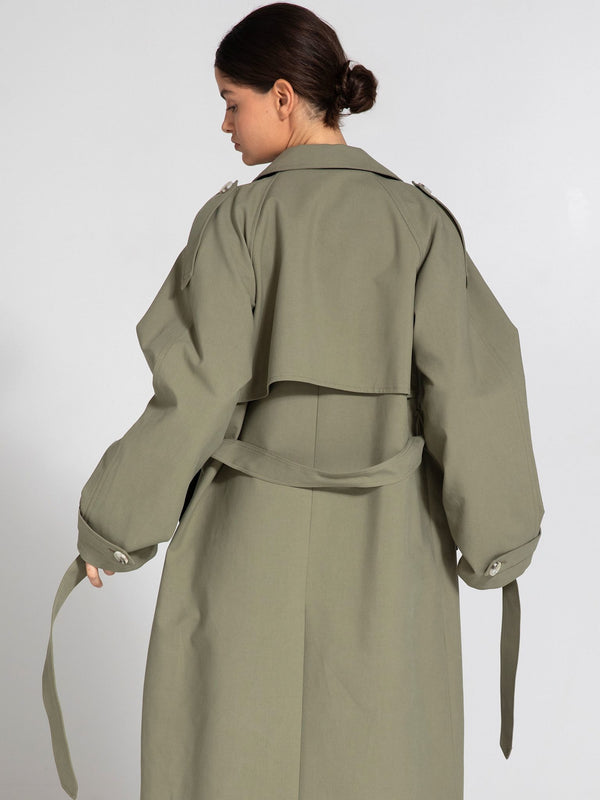 BOBBY CANVAS COAT - DUSTY GREEN