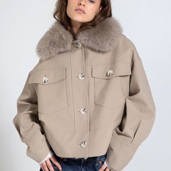 CHARLIE CANVAS JACKET - BEIGE