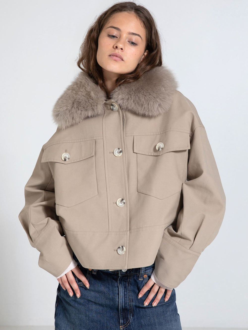 CHARLIE CANVAS JACKET - BEIGE