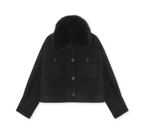 CHARLIE JACKET WOOL BOUCLE - BLACK