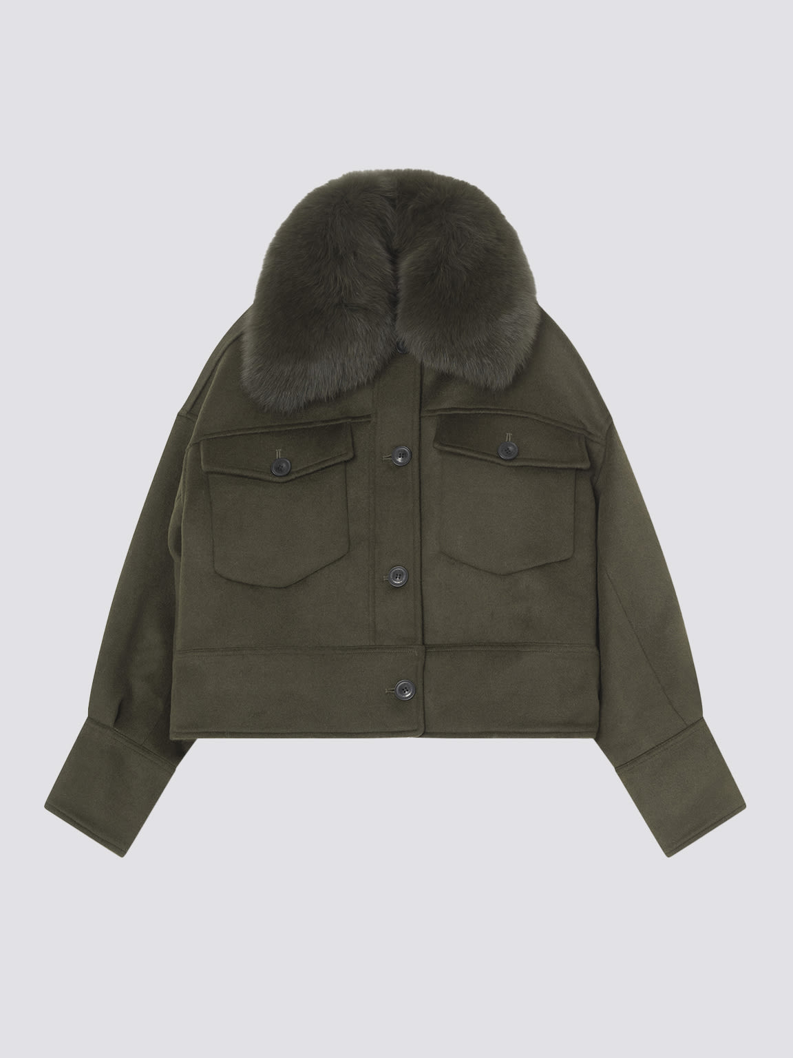 CHARLIE WOOL JACKET - DARK GREEN