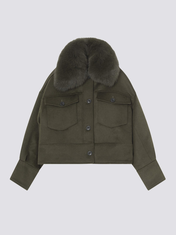 CHARLIE WOOL JACKET - DARK GREEN