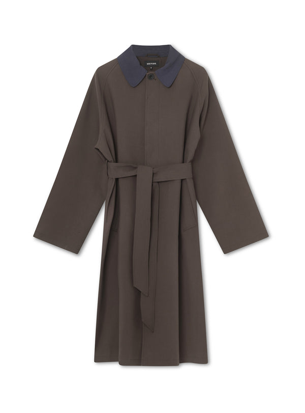 JOEL CANVAS COAT - BROWN/NAVY