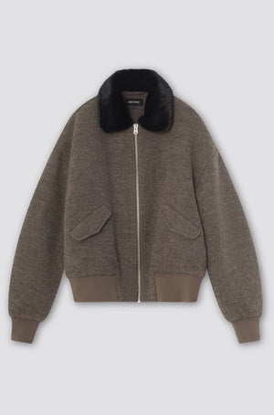 AVERY BOBMER JACKET - BROWN/BLACK