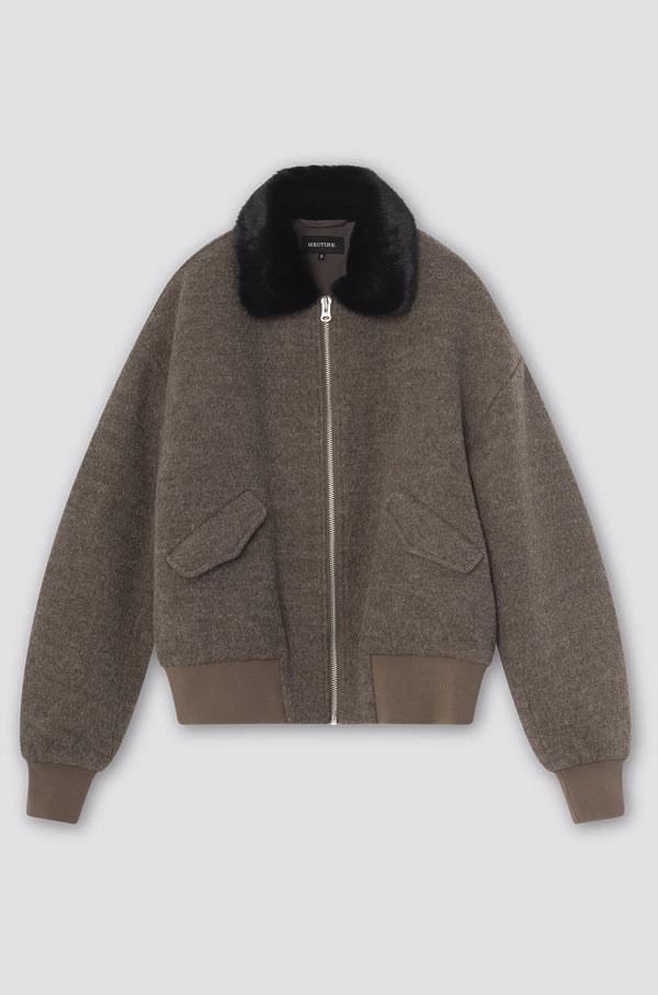 AVERY BOBMER JACKET - BROWN/BLACK