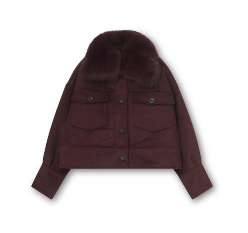 CHARLIE WOOL JACKET - BURGUNDY