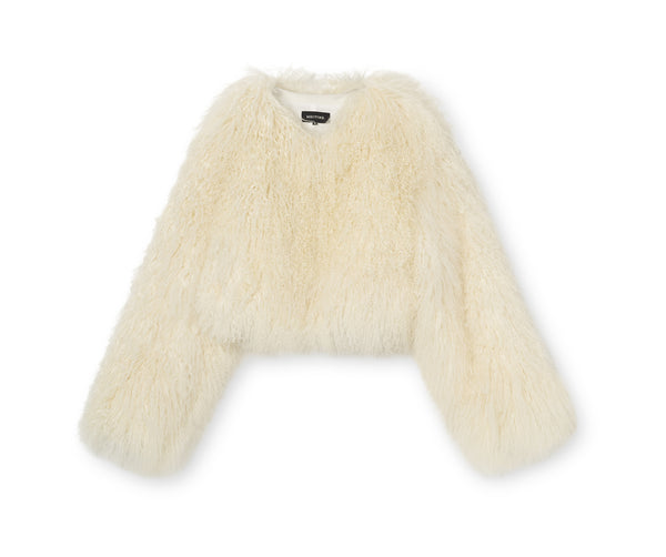 CARLY CROPPED JACKET - CREME